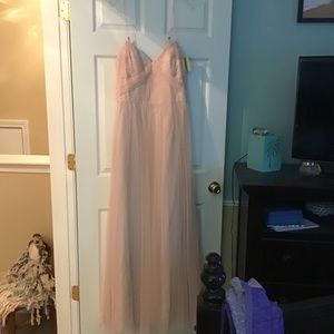Pale Pink spaghetti Strap Gown.